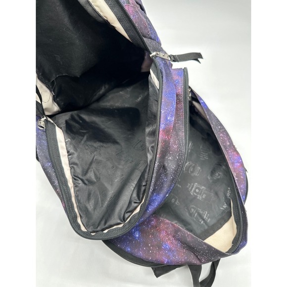 JanSport Backpack Galaxy Print School Book Bag Travel Laptop Purple Blue - Picture 2 of 6